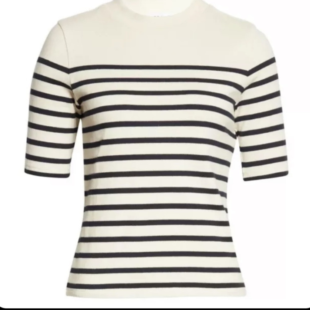 Frame Women's Mariner Stripe Short Sleeve Sweater size xxs